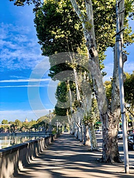 Kura river front in Tbilisi