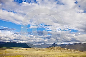 Kurai steppe landscape. Altai nature, Russia