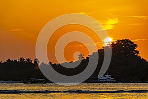 Kuramathi Maldives tropical paradise island sunset view from Rasdhoo