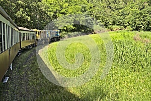 Kuranda scenic railway windling up the tracks