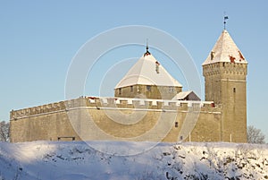 Kuressaare Castle in Bright Winter Colors