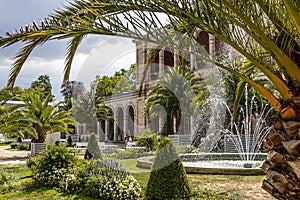 The Kurhaus garden in famous spa town in Bavaria, Germany Bad Kissingen in Bavaria, Germany