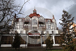 The kurhaus, or hotel, in Zelenogradsk town, Kaliningrad region, Russia photo