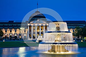 Kurhaus Wiesbaden at twilight photo