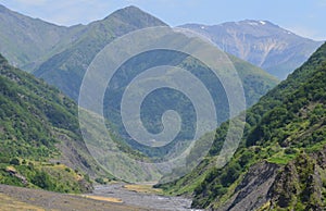 Kurmuk valley near Ilisu, a Greater Caucasus mountain village in north-western Azerbaijan