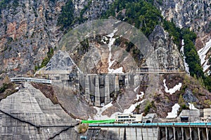 Kurobe Dam is built on a large mountain to produce electricity and is a major tourist attraction in Toyama Tateyama photo