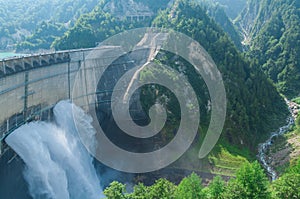 Kurobe Dam with Rainbow