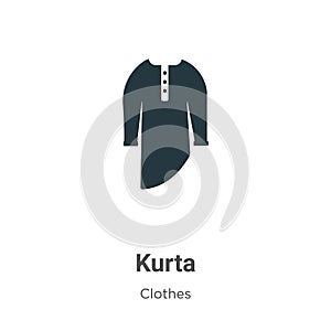 Kurta vector icon on white background. Flat vector kurta icon symbol sign from modern clothes collection for mobile concept and