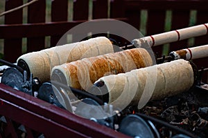 Kurtos Kolacs & x28;KÃ¼rtÅ‘skalÃ¡cs& x29;. Traditional Hungarian cake, baked with sugar, honey and nuts