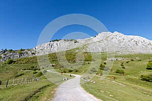 Kurutzeta mountain and surrounding area in Urkiola natural park in the Basque Country Spain