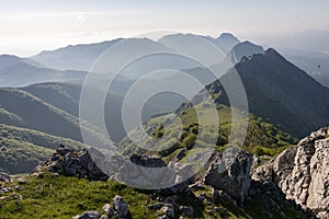 Kurutzeta mountain and surrounding area in Urkiola natural park in the Basque Country Spain