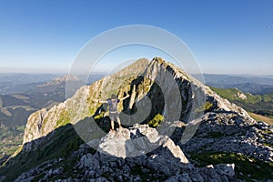 Kurutzeta mountain and surrounding area in Urkiola natural park in the Basque Country Spain