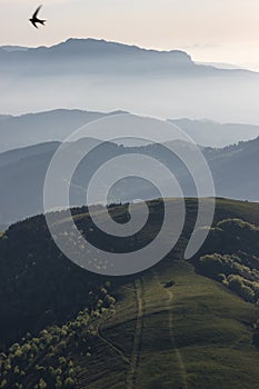 Kurutzeta mountain and surrounding area in Urkiola natural park in the Basque Country Spain