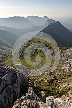Kurutzeta mountain and surrounding area in Urkiola natural park in the Basque Country Spain