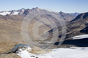 Kurzras Maso Corto - the ski resort Val Senales Glacier Schnalstaler Gletscherwit view of the end of Glacies