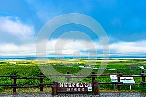 Hosooka observation deck in Kushiro Shitsugen national park in summer day