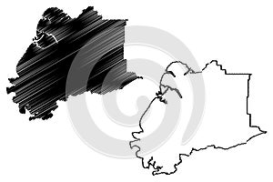 Kusilvak Census Area, Alaska Boroughs and census areas in Alaska, United States of America,USA, U.S., US map vector illustration