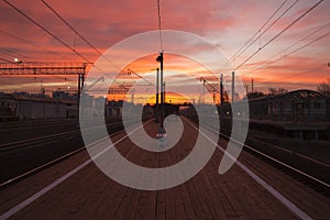 Kuskovo station at dawn.