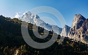 Kusum Kanguru mountain in Nepal photo