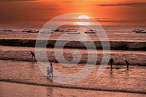 Kuta Beach on Bali Island, Indonesia