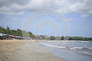 Kuta Beach Bali Island, Indonesia after Bali reopening on April 2022 photo