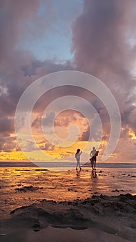 Kuta Beach family sunset photo