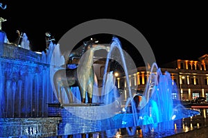 Kutaisi fountain at night photo