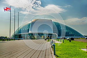 KUTAISI, GEORGIA: Modern Georgian Parliament building in Kutaisi.