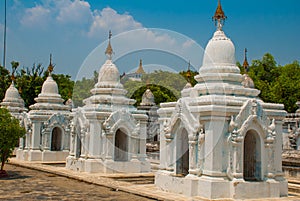 Kuthodaw Pagoda in Mandalay, Myanmar. Burma.