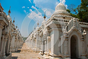 Kuthodaw Pagoda in Mandalay, Myanmar. Burma.