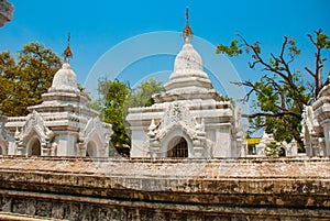 Kuthodaw Pagoda in Mandalay, Myanmar. Burma.