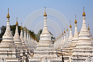 Kuthodaw Pagoda, the World's Largest Book, in Mandalay, Myanmar