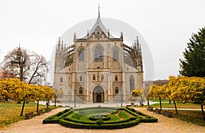 Kutna Hora, Czech Republic - November 11, 2018: St. Barbara`s