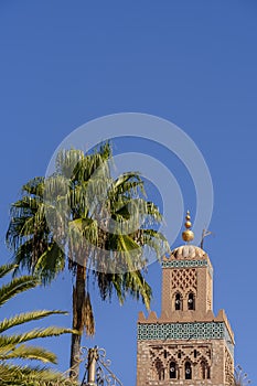 Kutubiyya Mosque In Medina Quarter Of Marrakesh, Morocco, Africa