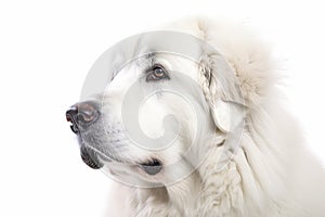 Kuvasz Dog On White Backgroundcopy Space. Generative AI photo
