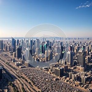 Kuwait City 10 10 : Beautiful Aerial Shot of Kuwait City made with Generative AI