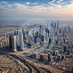 Kuwait City 10 10 : Beautiful Aerial Shot of Kuwait City made with Generative AI