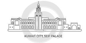 Kuwait City, Seif Palace, travel landmark vector illustration photo