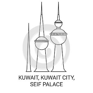 Kuwait, Kuwait City, Seif Palace travel landmark vector illustration photo