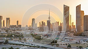 Kuwait cityscape during the sunset timelapse