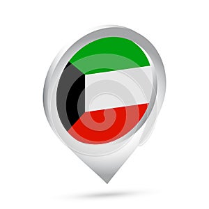 Kuwait flag 3d pin icon
