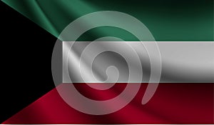 Kuwait flag waving. background for patriotic and national design. illustration