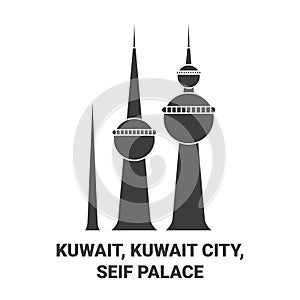 Kuwait, Kuwait City, Seif Palace travel landmark vector illustration photo