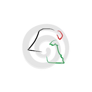 kuwait map logo icon vector symbol element