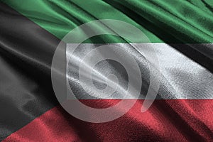 Kuwait national flag 3D illustration symbol