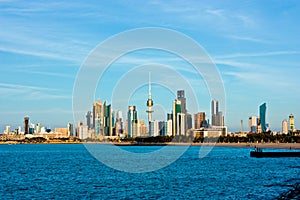 Kuwait skyline and harbor photo