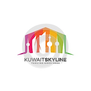 Kuwait skyline logo design template