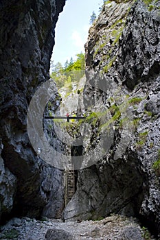 Kvacany - Prosiek valley - one of the many gorges in the valley with touristic ladder