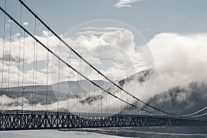 The Kvalsund Bridge between the mainland and the island of Kval