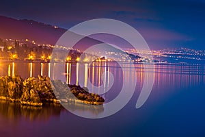 Kvarner bay evening view in Opatija photo